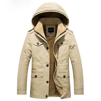 Зимно мъжко спортно-елегантно палто с мека и топла подплата - 5 цвята