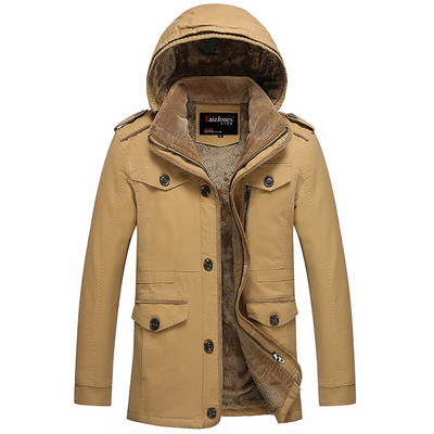 Зимно мъжко спортно-елегантно палто с мека и топла подплата - 5 цвята