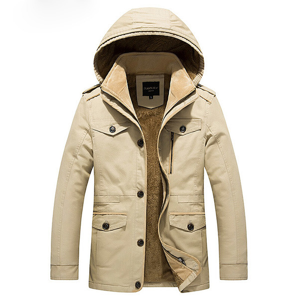 Зимно мъжко спортно-елегантно палто с мека и топла подплата - 5 цвята