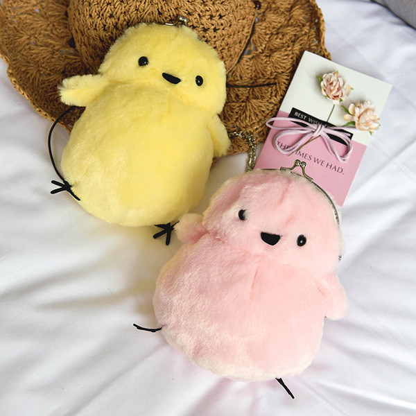 Дамски мини пухен портфейл в различни цветове