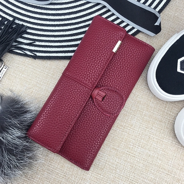 Нежен дамски портфейл от еко кожа в четири цвята