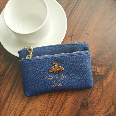 Дамски ежедневен мини портфейл с надпис и декорация