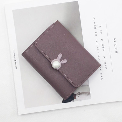 Дамски мини портфейл с декорация в пет цвята