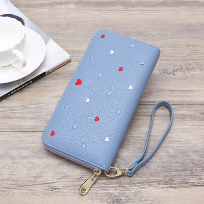 Дамски ежедневен портфейл с декорация на сърца в няколко цвята