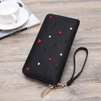 Дамски ежедневен портфейл с декорация на сърца в няколко цвята