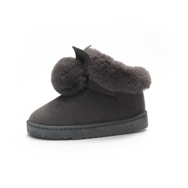 Зимни дамски боти с пухче в три цвята