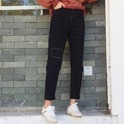 Дамски есенно-зимни дънки тип Boyfriend с висока талия