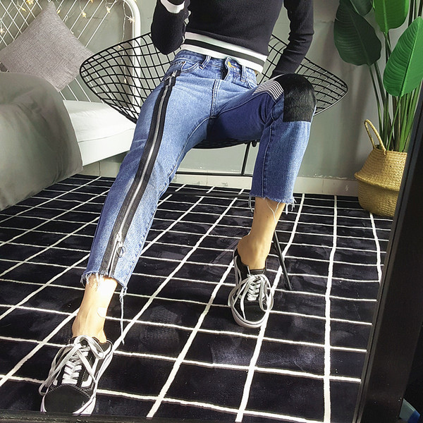 Стилни дамски дънки тип slim, 9/10 дължина