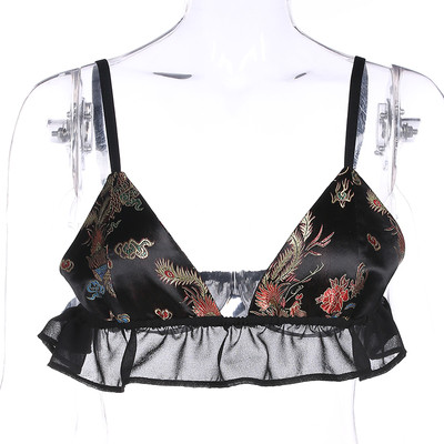 Σέξυ γυναικεία σουτιέν με κέντημα και πέπλα