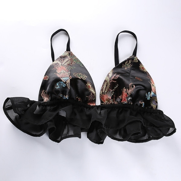 Σέξυ γυναικεία σουτιέν με κέντημα και πέπλα