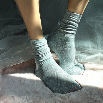 Модерни лъскави дамски чорапи в три цвята
