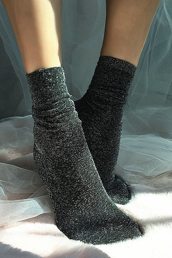 Μοντέρνες γυαλιστερές γυναικείες  κάλτσες σε τρία χρώματα