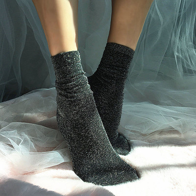 Модерни лъскави дамски чорапи в три цвята