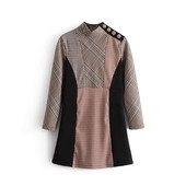 Есенно-зимна елегантна дамска рокля с поло яка