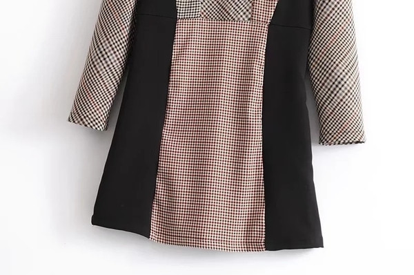 Есенно-зимна елегантна дамска рокля с поло яка