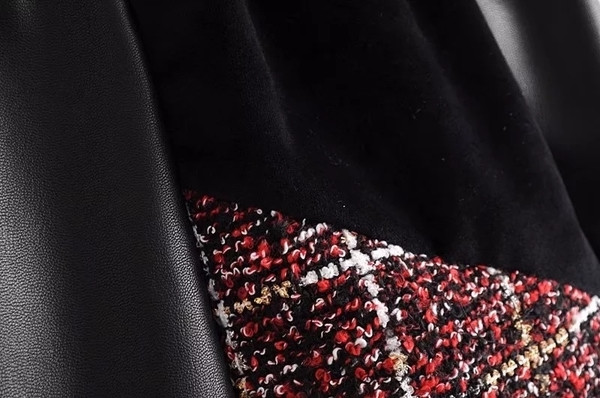 Модерна дамска пола с еко кожа 