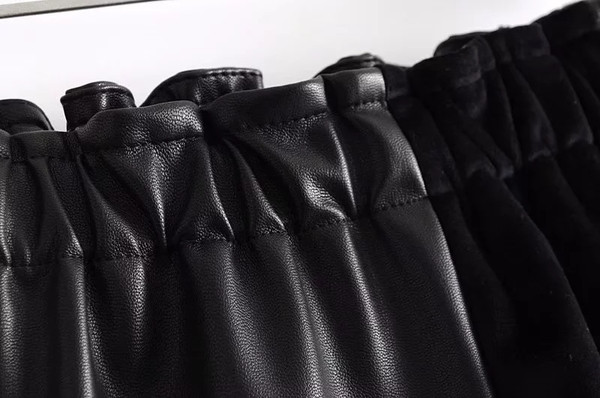 Модерна дамска пола с еко кожа 