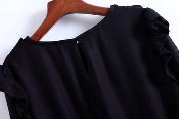 Дамска блуза в черен цвят с бродерия 