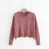 Семпъл скъсен дамски пуловер в няколко цвята