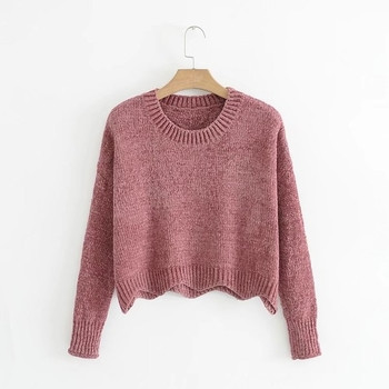 Семпъл скъсен дамски пуловер в няколко цвята