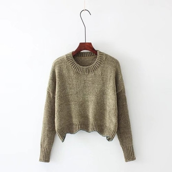 Семпъл скъсен дамски пуловер в няколко цвята