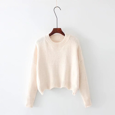 Семпъл скъсен дамски пуловер в няколко цвята