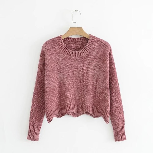 Семпъл скъсен дамски пуловер в няколко цвята