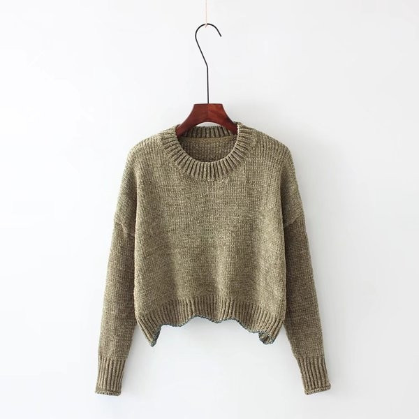 Семпъл скъсен дамски пуловер в няколко цвята