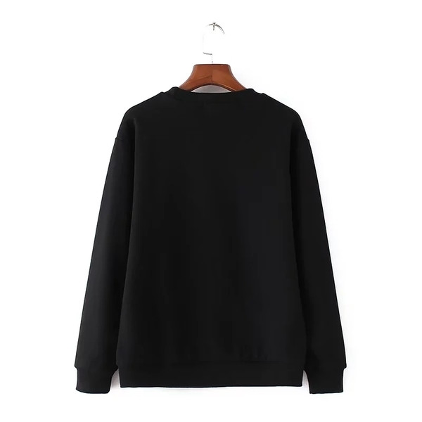 Ежедневна дамска блуза в черен цвят с пискюли