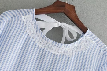 Ефирна дамска риза с дантела в свободен стил, подходяща за ежедневие