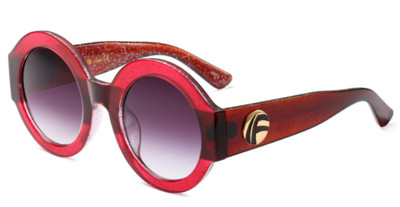 Цветни дамски очила в кръгла форма с широка рамка