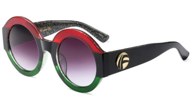 Цветни дамски очила в кръгла форма с широка рамка