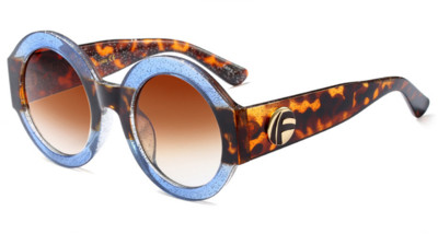 Цветни дамски очила в кръгла форма с широка рамка