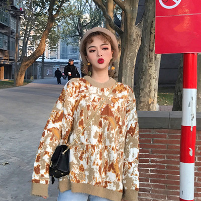 Топъл дамски пуловер в широк модел в две разцветки