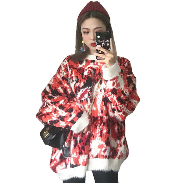 Топъл дамски пуловер в широк модел в две разцветки