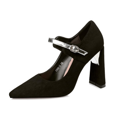 Ежедневни дамски обувки с висок ток и каишка
