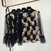 Bluza eleganta de dama transparenta cu decor