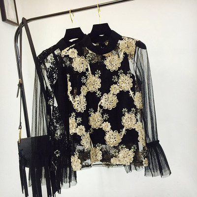 Bluza eleganta de dama transparenta cu decor