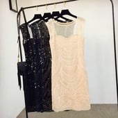 Rochie eleganta de dama cu paiete in trei culori