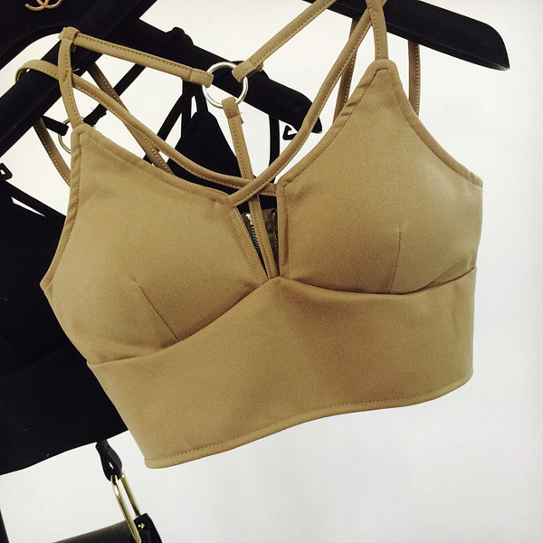 Top de dama modern in doua culori cu bretele subtiri