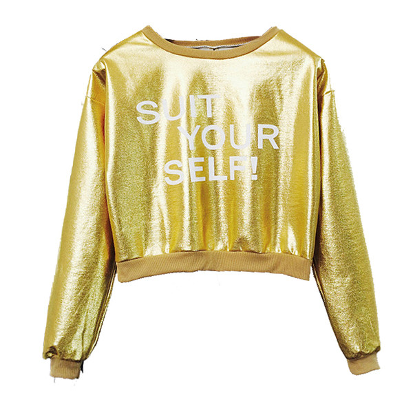 Спортна дамска скъсена блуза с надпис