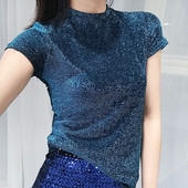 Tricou strălucitor de damă elegant în mai multe culori