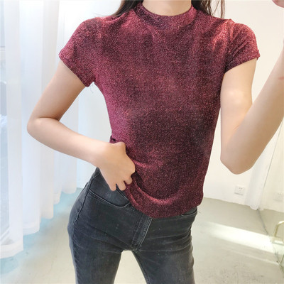 Tricou strălucitor de damă elegant în mai multe culori