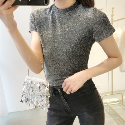 Tricou strălucitor de damă elegant în mai multe culori