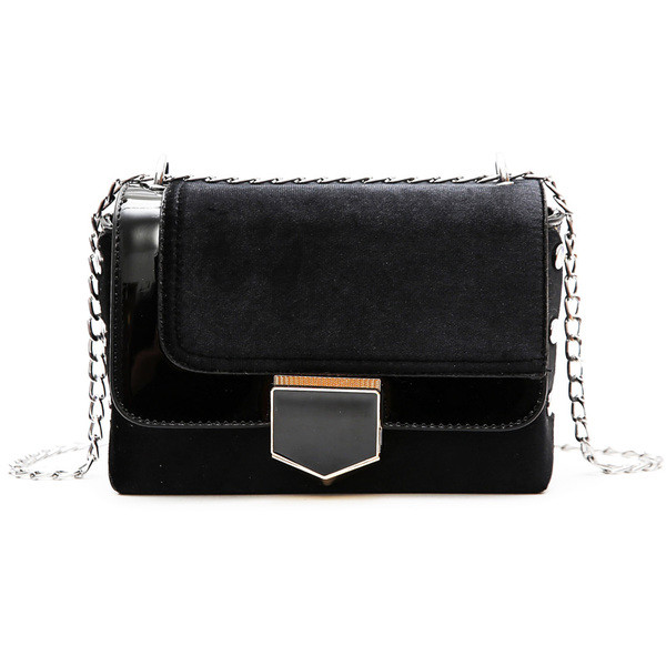 Нежна мини дамска чанта в няколко цвята с метална дръжка