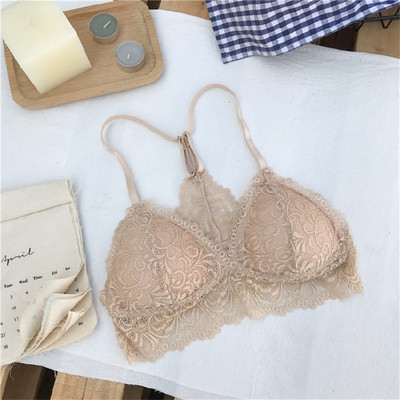 Дантелен дамски сутиен без подплънки в три цвята