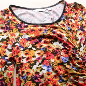 Μοναδικό γυναικείο φόρεμα άνοιξη-φθινόπωρο με floral μοτίβα και κολάρο σε σχήμα O