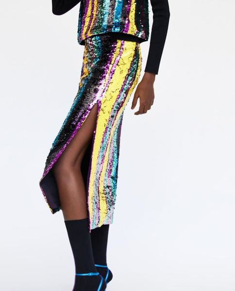 Страхотна дамска "миди" пола с уникални лъскави пайети