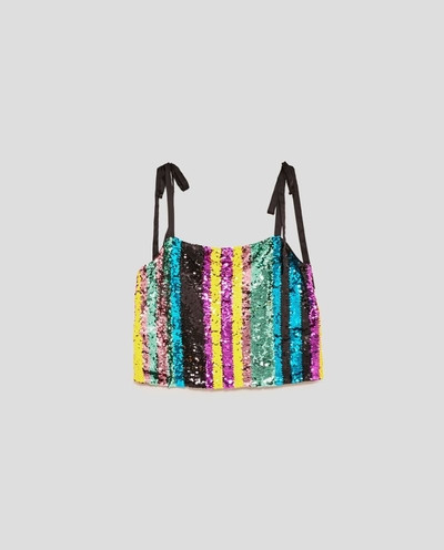 Пъстроцветен дамски потник с красиви лъскави пайети