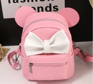 Сладка дамска ежедневна раница с ушички и панделка, 4 модела